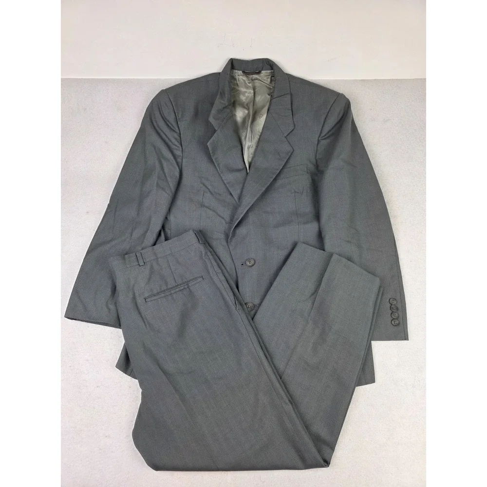 Christian Dior Monsieur 2 Piece Grey Suit Blazer Pants Mens Size Large